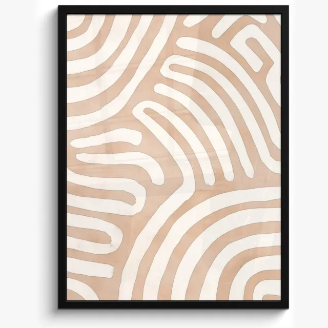 FrameYourWall Poster in lijst - Fotolijst 50x70 cm - Posters - Beige - Aardspatroon - Posterlijst zwart - Decoratie - Wanddecoratie woonkamer - Muurdecoratie slaapkamer