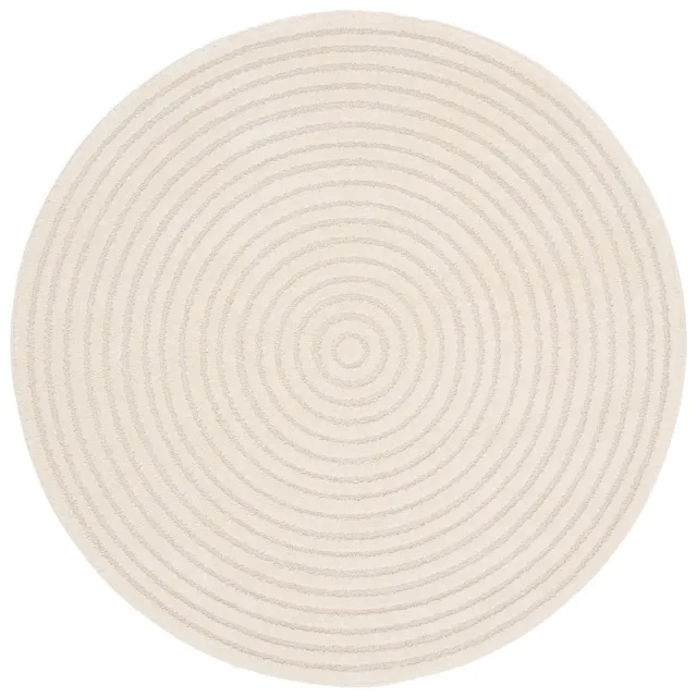 AFK Living Rond design tapijt met reliëf CLEO wit