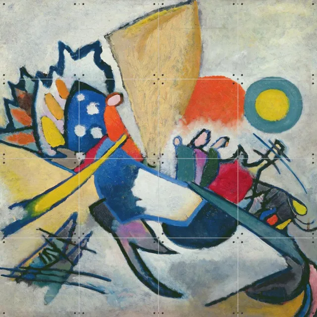 IXXI Improvisation 209, Kandinsky & Bridgeman Images - 80 x 80 cm - Grote wanddecoratie en posters - Klassiek, Kleurrijk, Abstract, Olieverf Blauw / Kleur