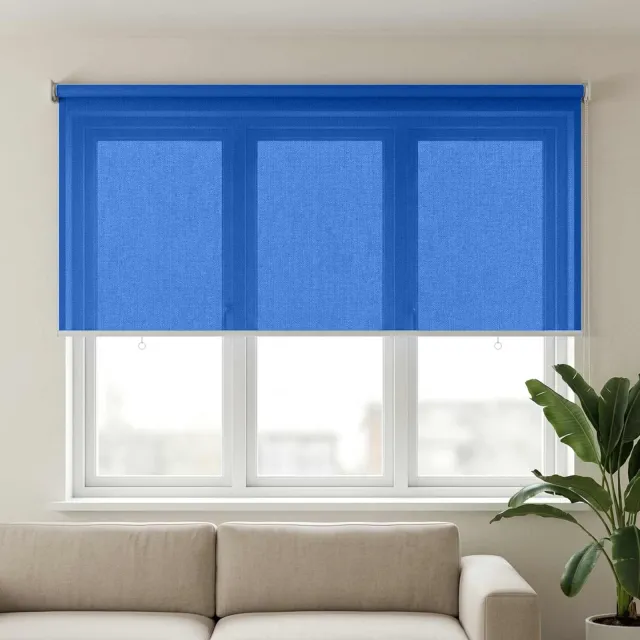 vidaXL Buitenrolgordijn 90% UV-blok Blauw 140 x 140 cm HDPE