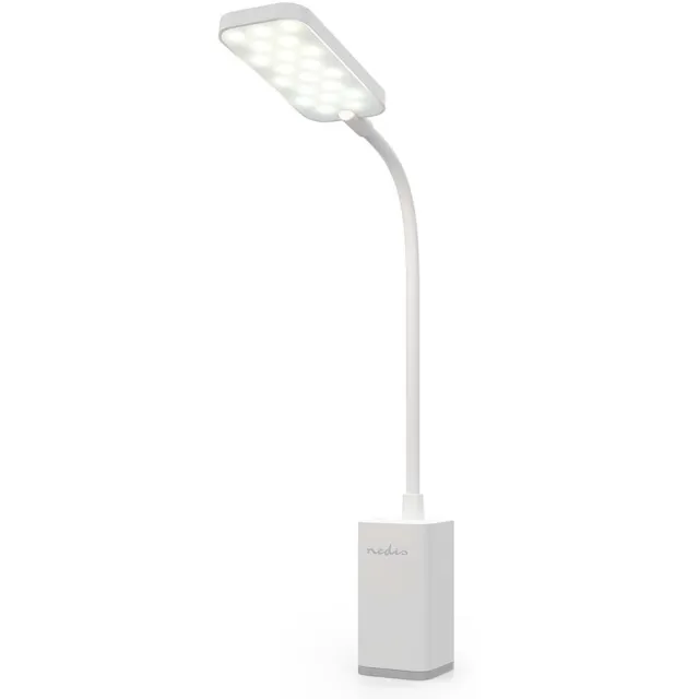 Nedis LED Bureaulamp - Dimbaar - Klemlamp - Flexibel - Touch Bediening - Wit
