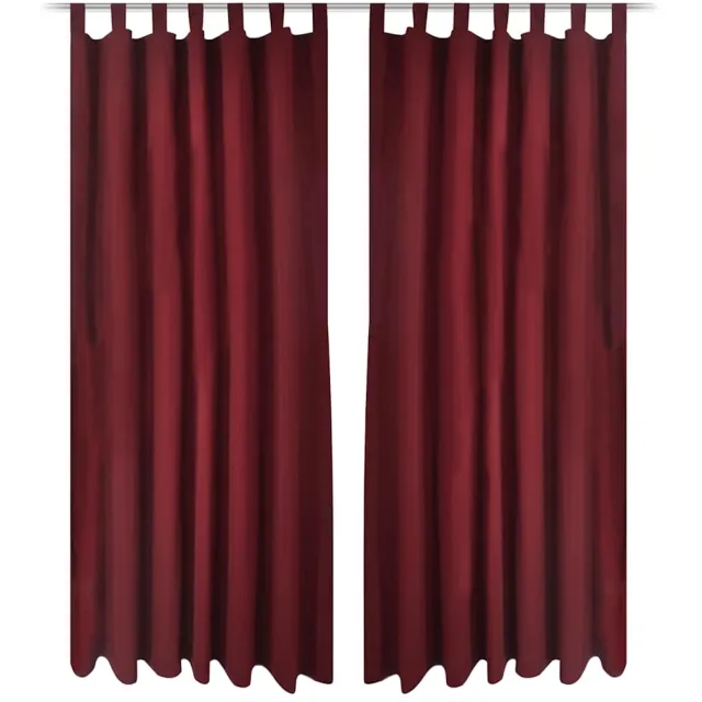 vidaXL Micro-Satijnen Gordijnen met Ringen 140 x 175 cm 2 stuks (Wijnrood)