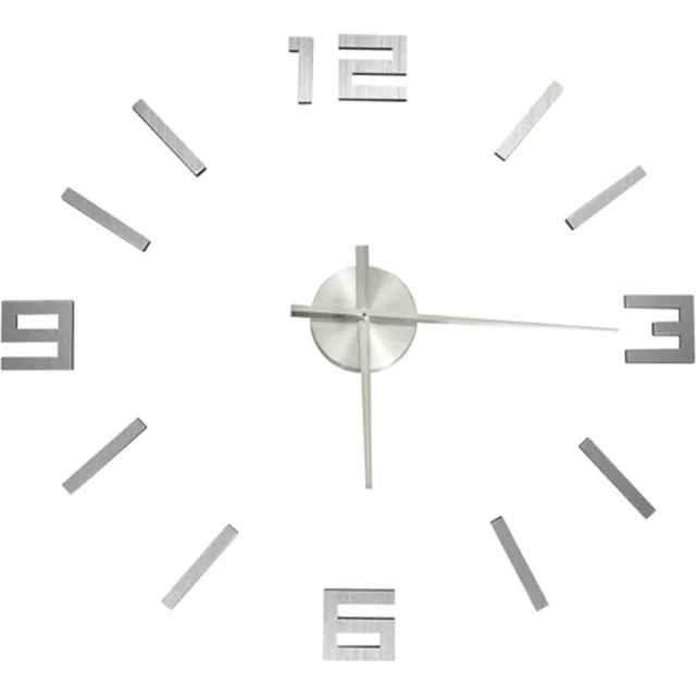 vidaXL 3D-wandklok - modern - XXL - 100 - cm - zilverkleurig