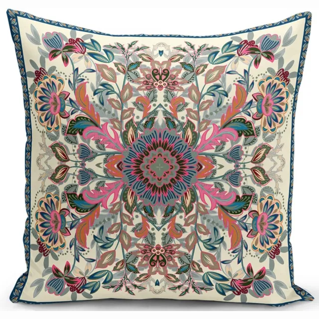 Kwube Kussenhoes Voor Sierkussens 45x45 cm | Etnisch Motief Bedrukt Kussenhoes | Kussensloop | Decoratieve Kussenhoesjes | Decoratief Gooi Kussen | Met rits | Zonder Binnenkussen Kussenhoes | Voor Sierkussen Groen