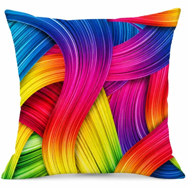 SWGOTA Sierkussenhoes 45 x 45 cm van kortpolig pluche met kleurrijk geometrisch patroon voor slaapkamerdecoratie Blauw