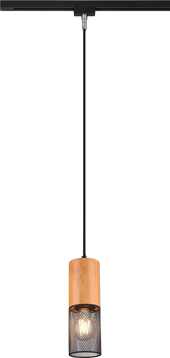 Trio LED Railverlichting - Hanglamp - DUOLINE - 2 Fase - E27 Fitting - Rond - Mat Zwart - Aluminium