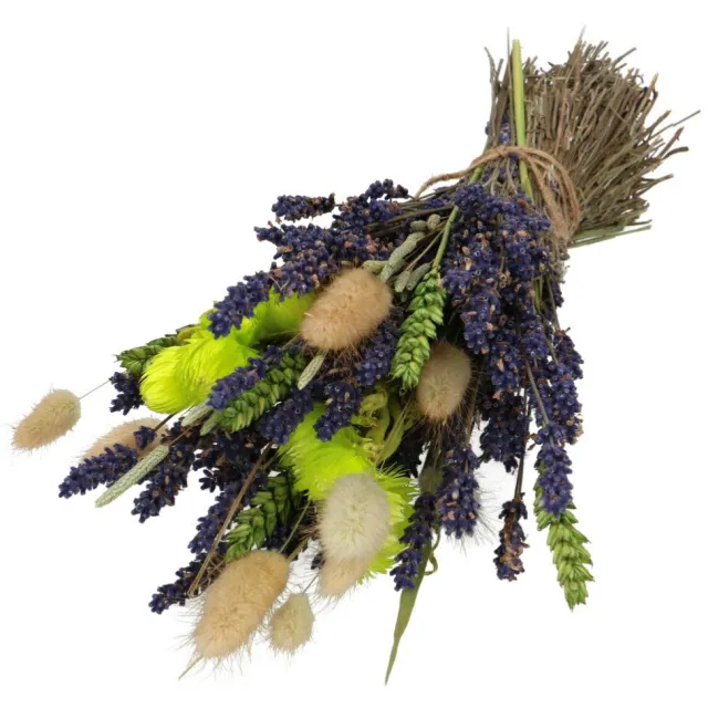 4-Attention Lavendel droogboeket 33cm - Gedroogde bloemen - Natuurlijke woondecoratie - Paars met groen