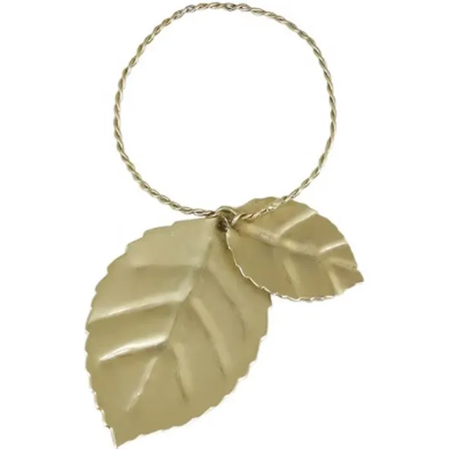 Stromshaga Strömshaga Set 8 servetringen Leaf Antiek messing | Ø 4,5 cm