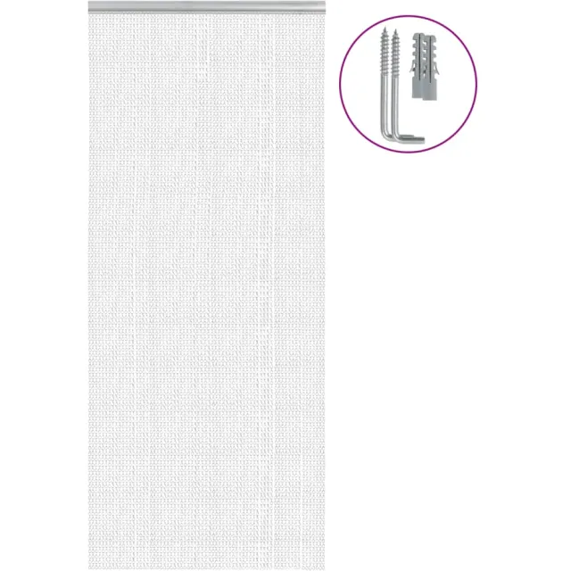 vidaXL Vliegengordijn kettingen 90x220 cm aluminium Zilver