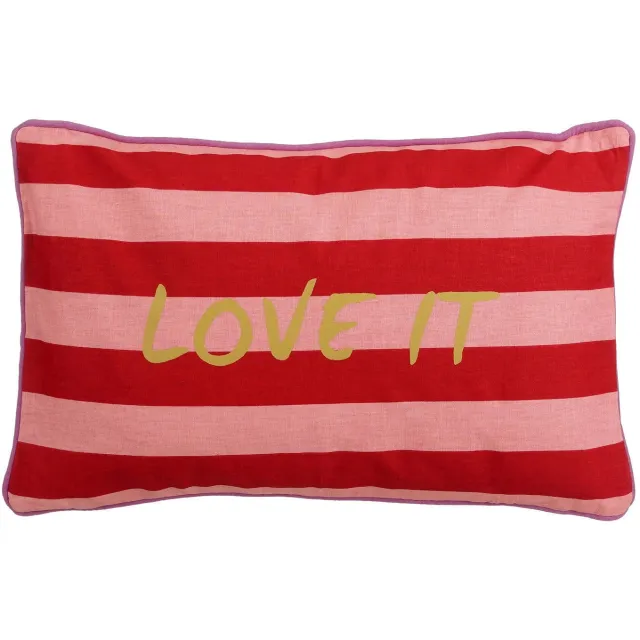 Mica Decorations sierkussen 'love it' (55x35 cm) Rood