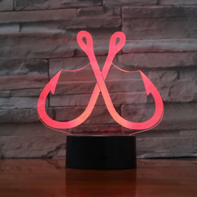 MC Living 3D Led Lamp Met Gravering - RGB 7 Kleuren - Vishaken
