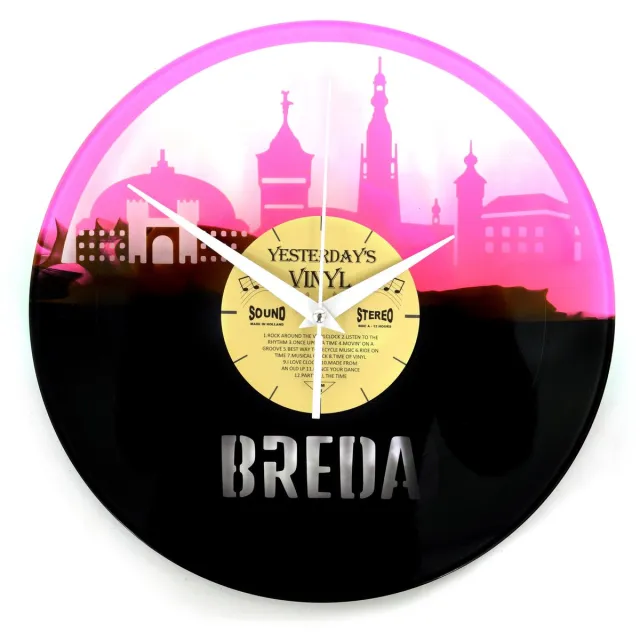Yesterdays Vinyl Breda Vinyl Klok (Limited Pink Edition) Zwart