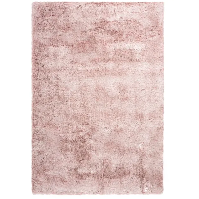 Padiro pluizig hoogpolig vloerkleed 160 x 230 cm - oudroze - modern effen ontwerp - voor vloerverwarming - van modacryl, polyester en katoen