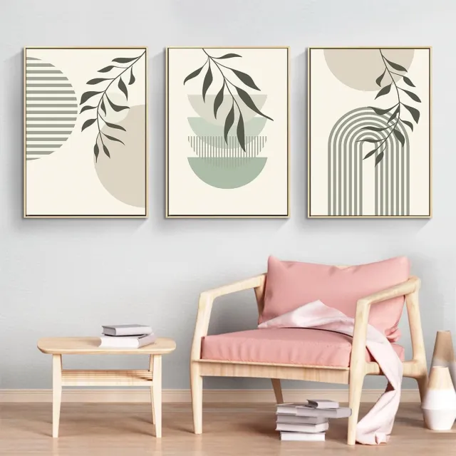 Ibenzoa Moderne Geometrische Kunstprints op Hoogwaardig Canvas voor Stijlvolle Wanddecoratie kleur b