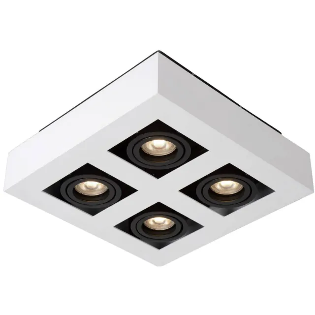 Lucide XIRAX - Plafondspot - LED Dim to warm - GU10 - 4x5W 2200K/3000K - Wit