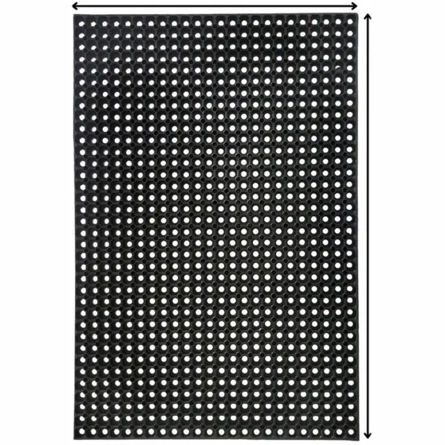 Texas Domino - Deurmat - Rubber - Rechthoekig zwart