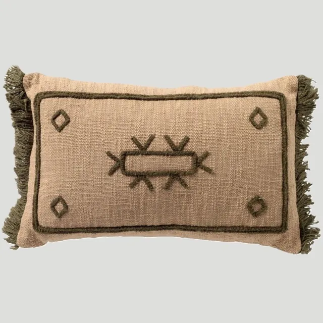 Dutch Decor Sierkussen Ciro met binnenkussen 50 x 30 cm/Sierkussen Ciro may fly sand mayfly green