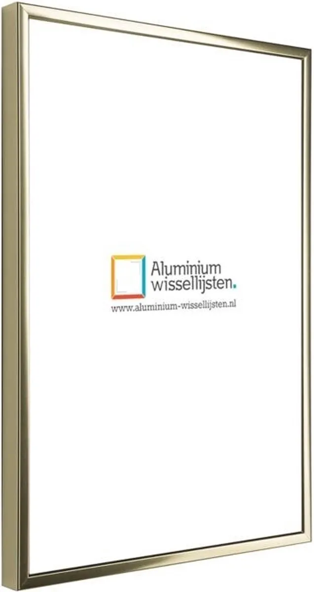 Lichtendonk Aluminium Wissellijst 60 x 90 Glans Goud - Ontspiegeld Acrylite Glas - Art.nr.: 048-001