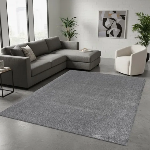 TapisTrend Designer tapijt Antraciet 200x290 cm Modern, effen antracietkleurig vloerkleed met dikke pool voor de woonkamer, slaapkamer en eetkamer