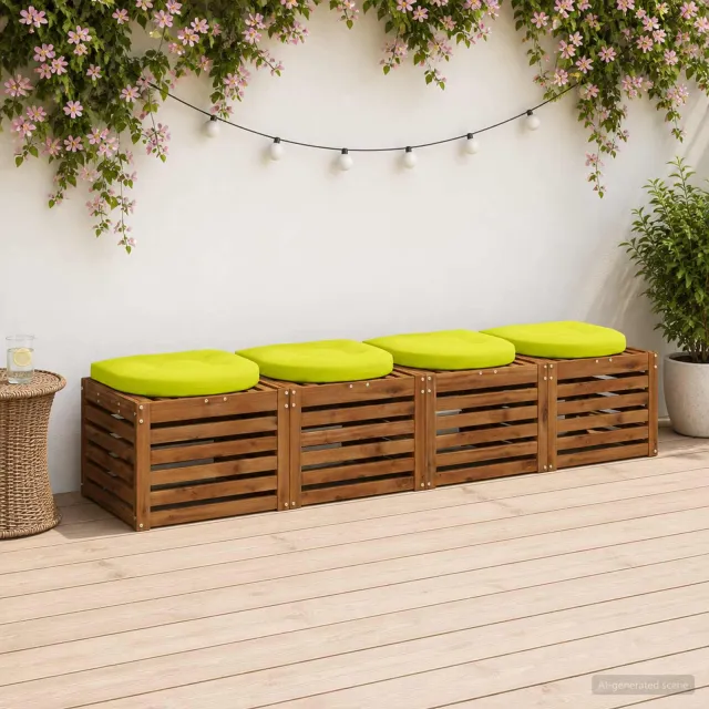vidaXL 4-Piece Zitkussens 4 st 100% Polyester Helder groen