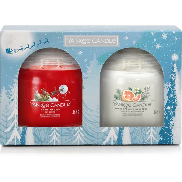 Yankee Candle The Bright Lights 2 Medium Signature Jar Gift Set Blauw