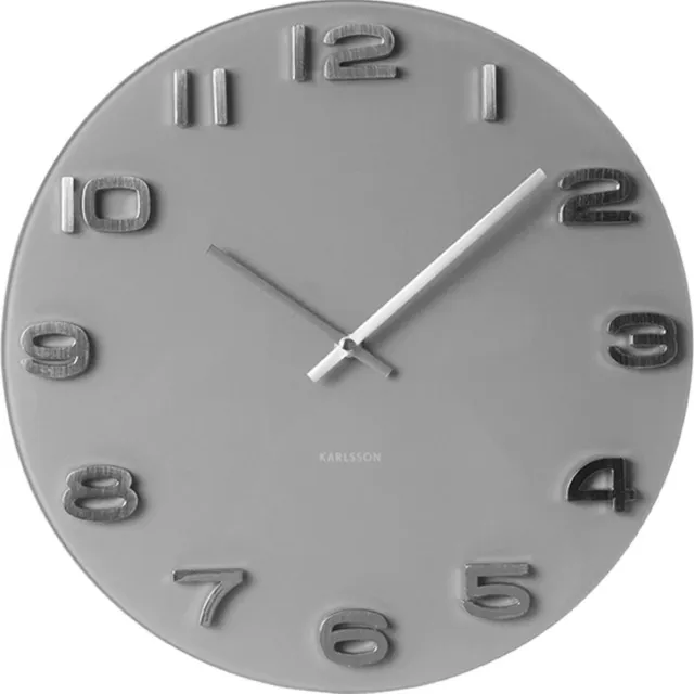 Karlsson Wandklok Vintage - Grijs rond glas - Ø35cm - Scandinavisch