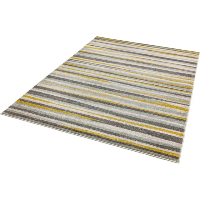 easy living Colt Stripe Mustard Vloerkleed - 200x290 - Rechthoek - Laagpolig Tapijt - Modern - Geel, Grijs