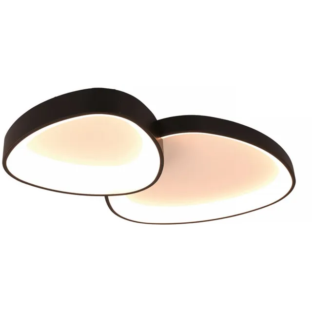 Freelight Plafondlamp Organico L 58 cm zwart Wit, Zwart