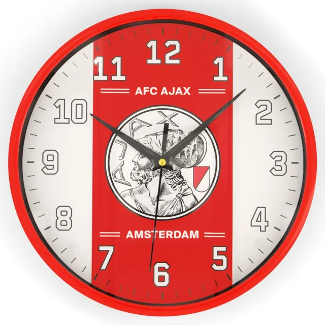 Ajax wandklok wit rood wit rood/wit