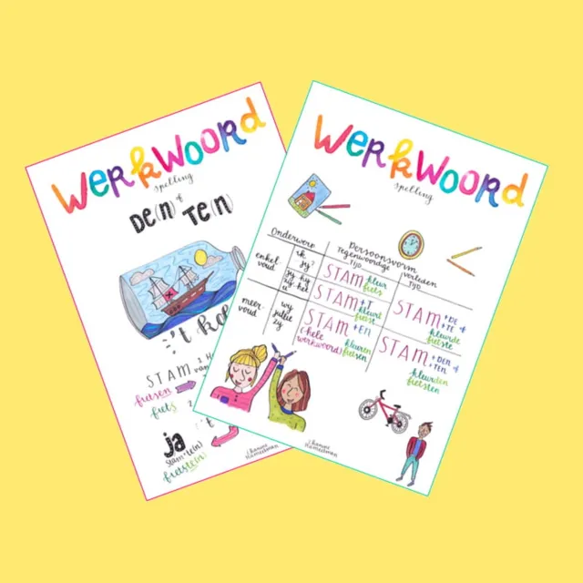 Flexjuf A3 poster - Voordeelset Werkwoordspelling (2 posters)