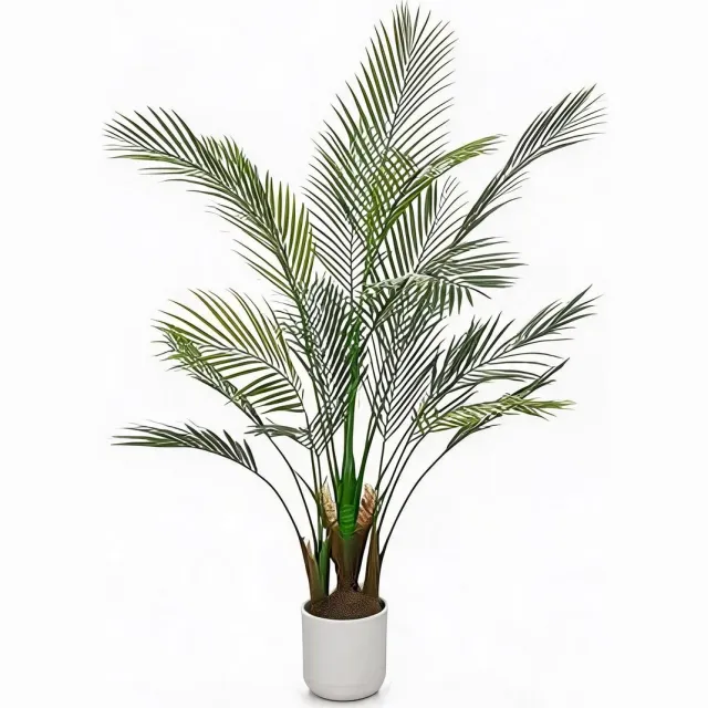 Triumpunpre Kunst Tropische Palm - 125cm, duurzame hoogdichte PEVA, vormbaar gebladerte met stabiele pot voor zakelijk binnen en overdekt buiten groen