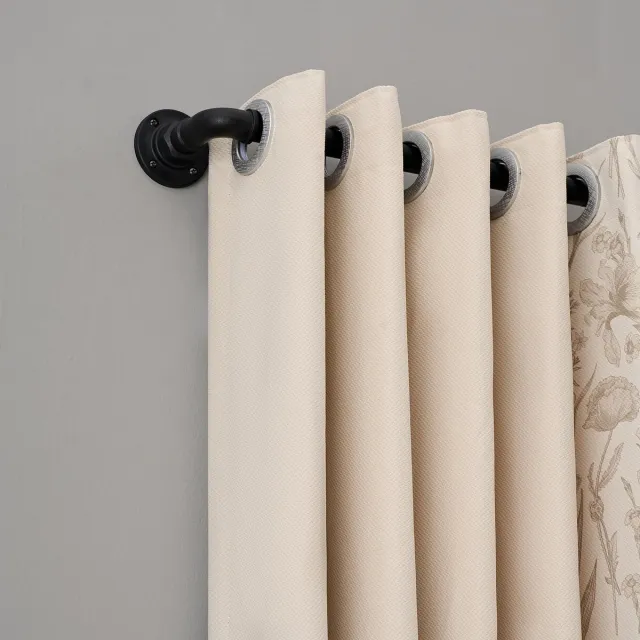 Floraweg Gordijnroeden voor ramen 80-300 cm, 2,5 cm omwikkelbare zwarte gordijnroede, verstelbare gordijnstang voor binnen/buiten als ruimteverdeler, 80-300 cm