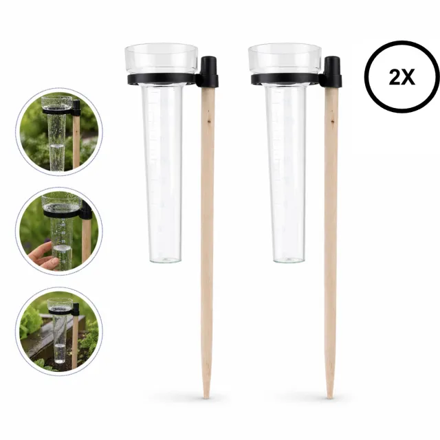 PD 2x PD® Regenmeter - Regenmeter tuin - Regenmeter met Grondpen - Incl Houder en Stok