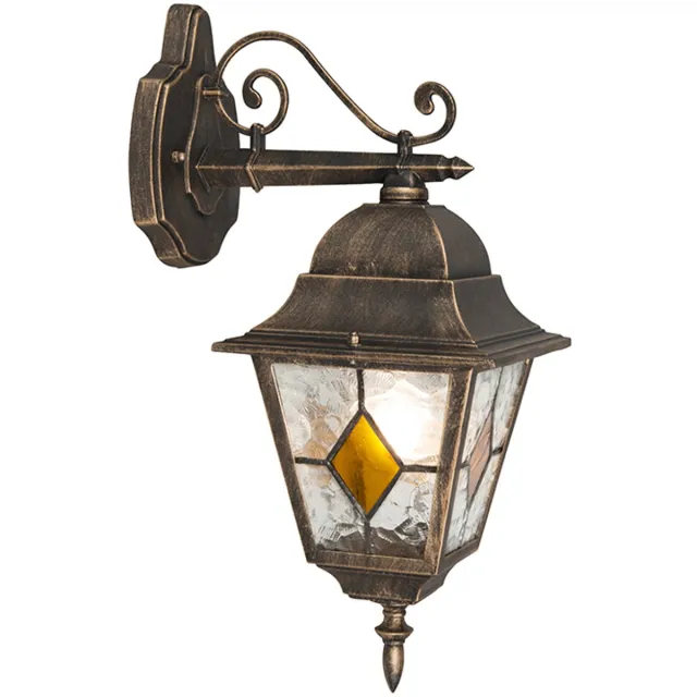 QAZQA antigua - Landelijke Wandlamp voor buiten - 1 lichts - D 255 mm - Brons - Buitenverlichting