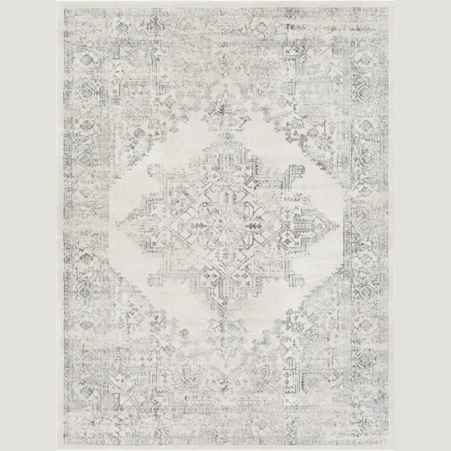 Surya Ceren vloerkleed vintage oosters grijs wit