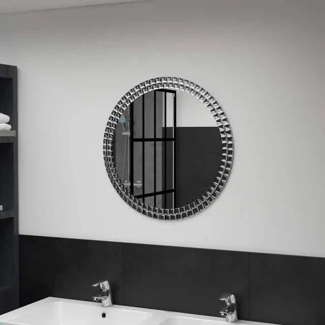 vidaXL Wandspiegel 60 cm gehard glas Zilver