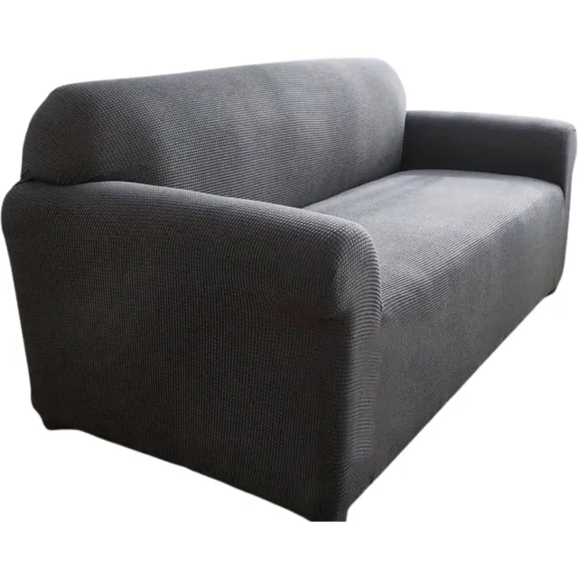 Livano Bankhoes - Bankbeschermer - Stretch - Sofa Cover - Effen - Donkergrijs - Enkel