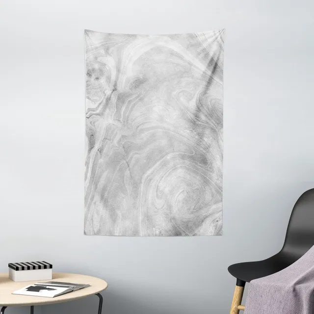 ABAKUHAUS marmeren wandkleed, traditioneel Japans, woonkamer slaapkamer wandkleed zijdezacht satijn tapijt, 100 x 150 cm, lichtgrijs