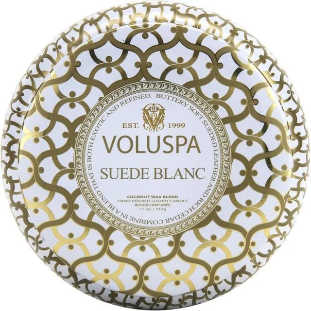 Voluspa Maison Metallo - Geurkaars - 310gr - Suede Blanc Goud
