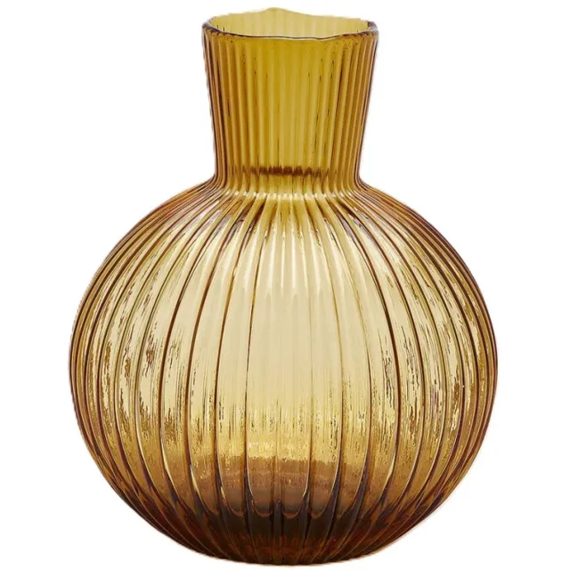 EDG - Enzo De Gasperi EDG - Vaas- Glas - geel - D29 x H35 cm - Opening 10,5 cm Amber