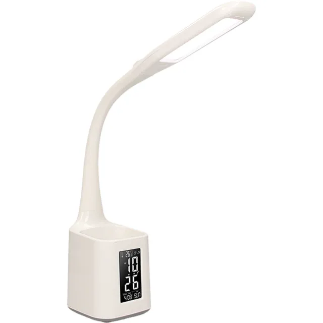 ORNO KORAL LED bureaulamp in het wit - Noodpakket - Multifunctioneel LCD scherm - Pennenbak - Touch-bediening