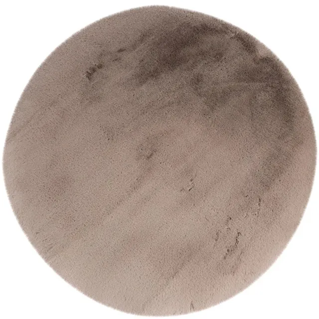 Dutch XXL Rond Fluffy Vloerkleed | Tapijt | Heaven | Uni | Taupe | 160x160 cm