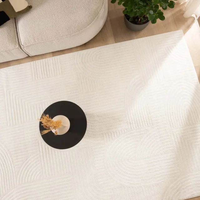 Nordic Weavers Scandinavisch vloerkleed - Contour Bend crème 140x200
