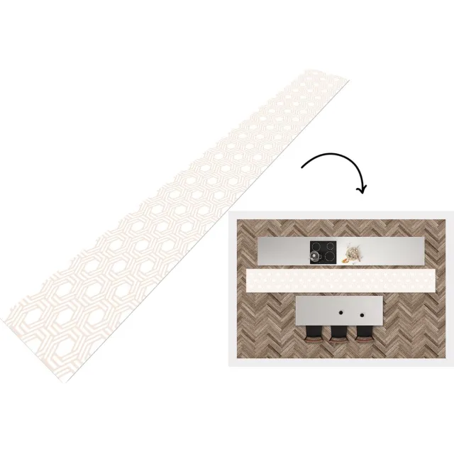 KitchenYeah Keukenloper - Keukenmat - Design - Geometrie - Patroon - Keuken vloerkleed Multicolor