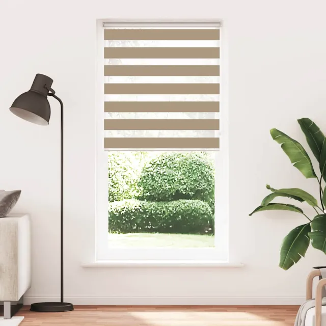 vidaXL Zebra Blind 95x200 cm stofbreedte 90,9 cm polyester zandbruin