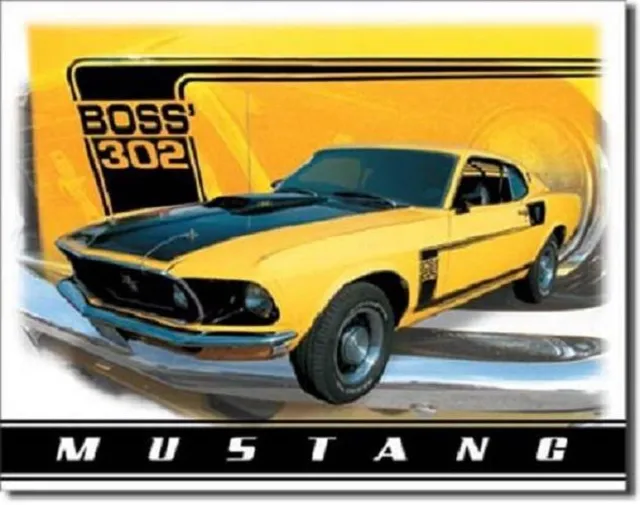 Desperate Enterprises Ford Mustang Boss 302. Metalen wandbord 31,5 x 40,5 cm. multi