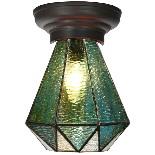 Coloured by Art Tiffany Plafonnière Arata Green - Art Deco Trade Groen