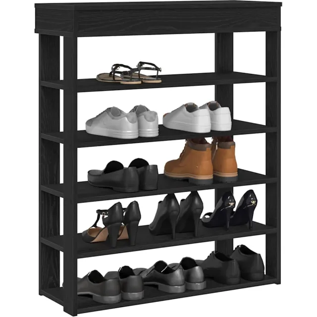 vidaXL Schoenenrek 80x30x98 cm bewerkt hout zwart