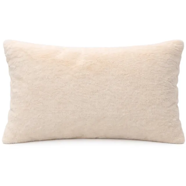ANRO Sierkussen Crème 50x30 cm - Imitatiebont - Inclusief vulling