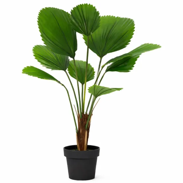 Trendyplants Kunst Licuala Grandis - Waaierpalm - Kunstplant - Hoogte 105cm - Potmaat Ø20cm Groen
